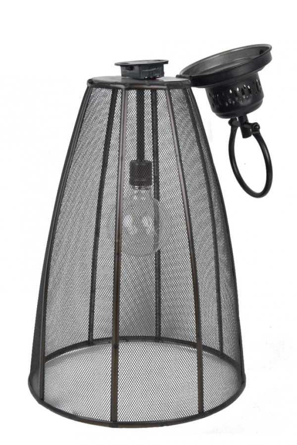 Kovová lampáš s žiarovkou 59cm