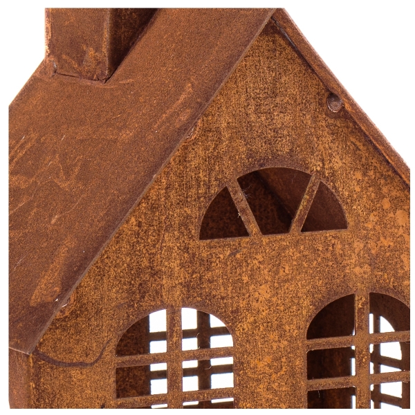 Kovový lampáš veľký 30 cm so sklom na sviečku