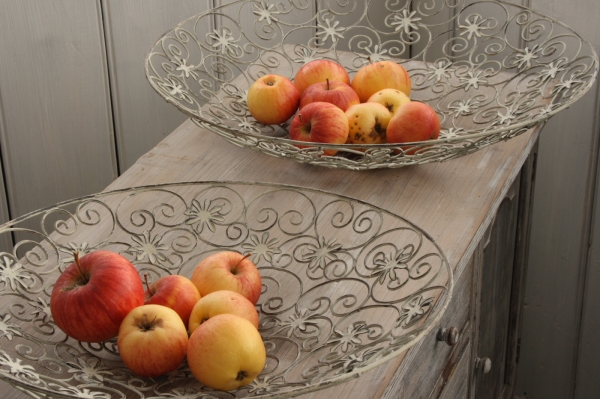 Kovová misa na ovocie s patinou 39 / 47,5 cm (set 2ks)