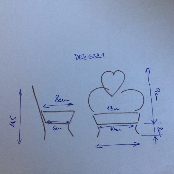 Kovová mydelnička srdce 14x11x10,5cm