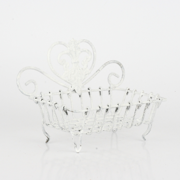 Kovová mydelnička srdce 14x11x10,5cm