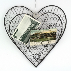 Kovová nástenka srdce na fotky a odkazy 33,5 cm