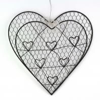 Kovová nástenka srdce na fotky a odkazy 33,5 cm