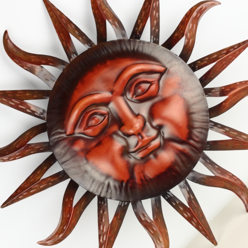 Kovová nástenná dekorácia slnko 62cm