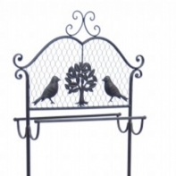 Kovová polica s regálmi - motív vtáčik 53,5x135x22cm