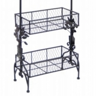 Kovová polica s regálmi - motív vtáčik 53,5x135x22cm