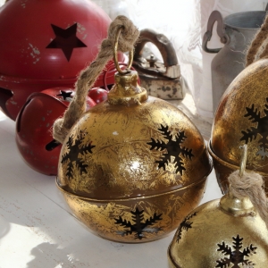 Kovová vianočná rolnička 17x22x39cm