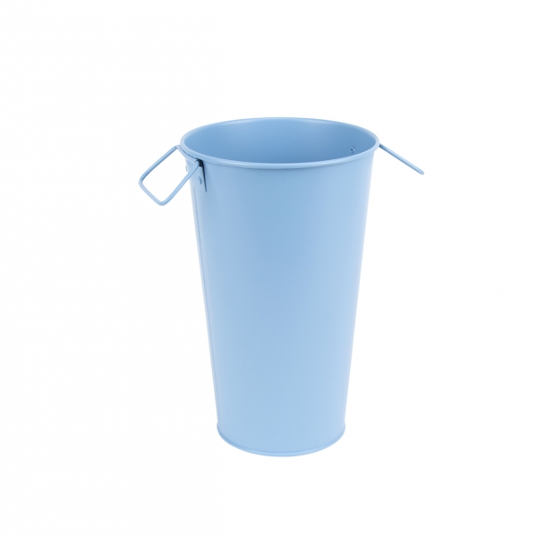 Kovová váza záhradné kov v. 17,8 cm modrá