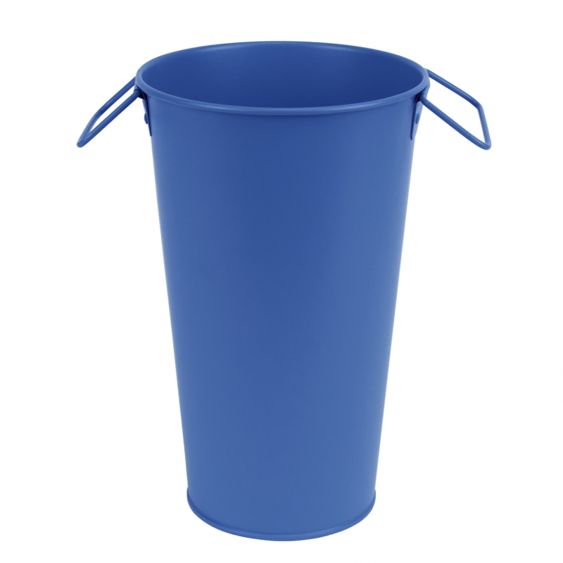 Kovová váza záhradná v. 25,9 cm tmavo modrá