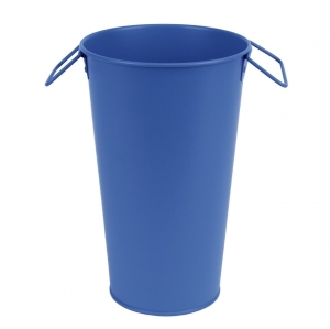 Kovová váza záhradná v. 25,9 cm tmavo modrá