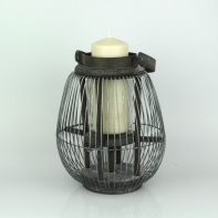 Kovová záhradné lampáš šedá 23cm