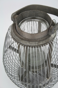 Kovová záhradné lampáš šedá 23cm