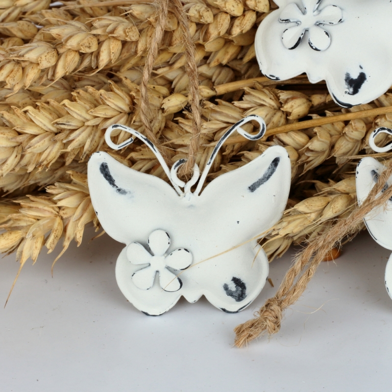 Kovová závesná dekorácia motýľ 6ks 4,5×4,5×1,3cm 