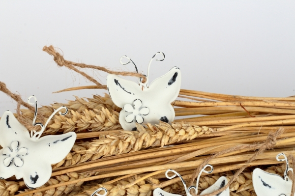 Kovová závesná dekorácia motýľ 6ks 4,5×4,5×1,3cm 