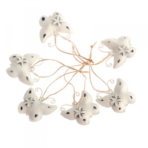 Kovová závesná dekorácia motýľ 6ks 4,5×4,5×1,3cm 