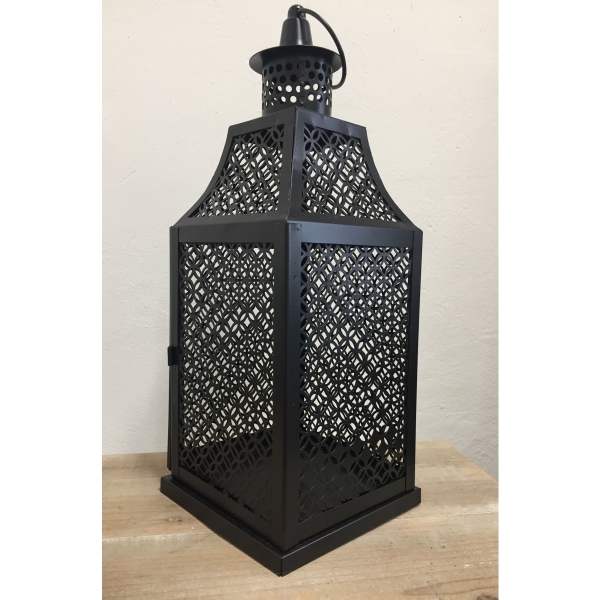 Kovový závesný lampáš 13 x 25 x 13 cm