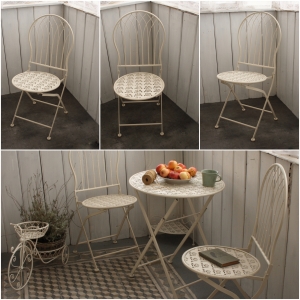 Kovová stolička biela 39cm