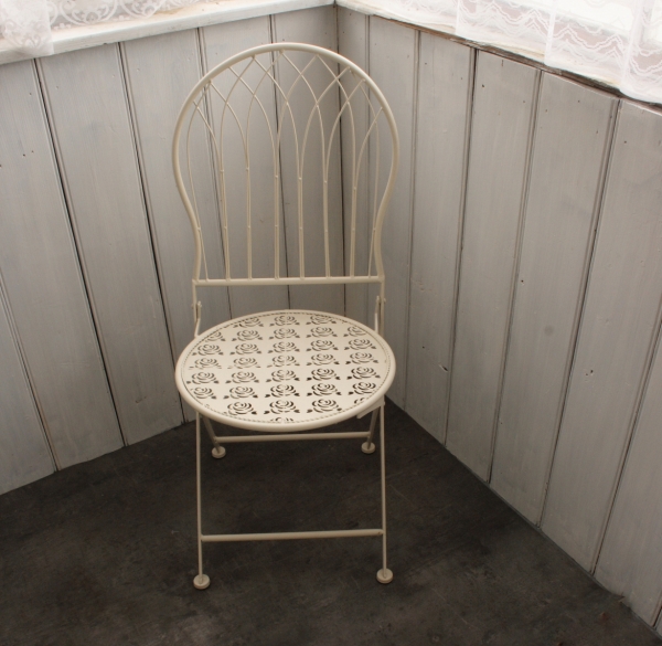 Kovová stolička biela 39cm