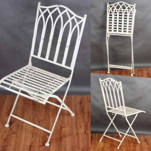 Kovová stolička biela 40x94x54cm