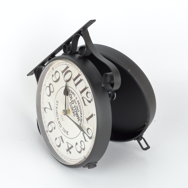 Kovové hodiny obojstranné Old town 27,5×34×7cm