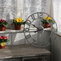 Kovové hodiny šedé 40cm