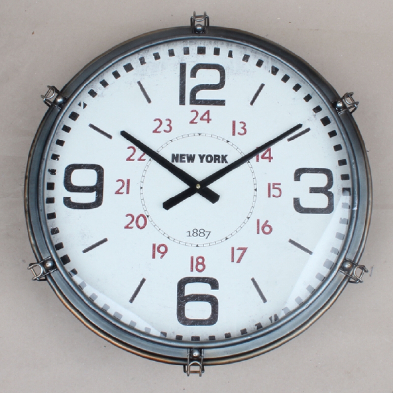 Kovové nástenné hodiny NEW YORK 51,5cm