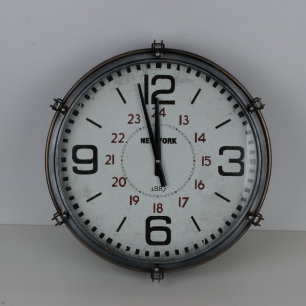Kovové nástenné hodiny NEW YORK 51,5cm