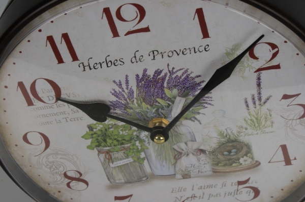 Kovové obojstranné hodiny Herbes de Provence 41cm