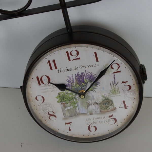 Kovové obojstranné hodiny Herbes de Provence 41cm