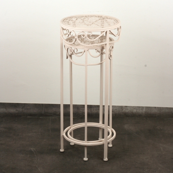 Kovové odkladacie stolíky biele 2ks 30x70 / 25x60 cm