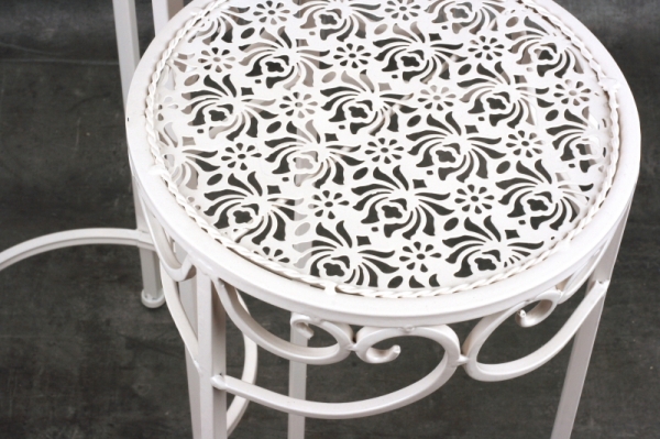 Kovové odkladacie stolíky biele 2ks 30x70 / 25x60 cm