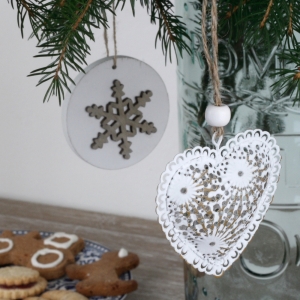 Kovové vianočné ozdoby srdce 7x7cm