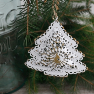 Kovové vianočné ozdoby stromček 9x8cm