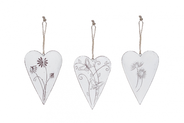 Kovové závesné srdce Jarné prebudenie malé