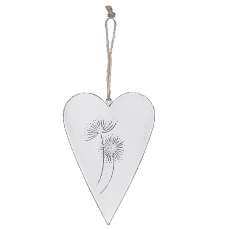 Kovové závesné srdce Jarné prebudenie - púpava malé