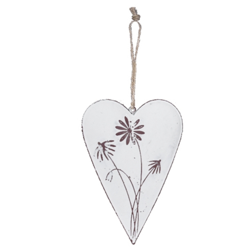 Kovové závesné srdce Jarné prebudenie