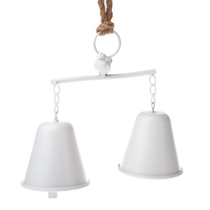 Kovové zvončeky biele 22x21x9,5cm