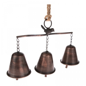 Kovové zvončeky s vtáčikom