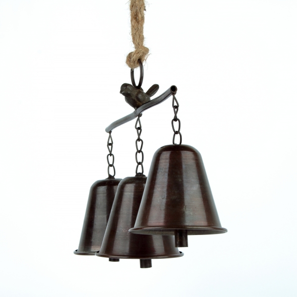 Kovové zvončeky s vtáčikom