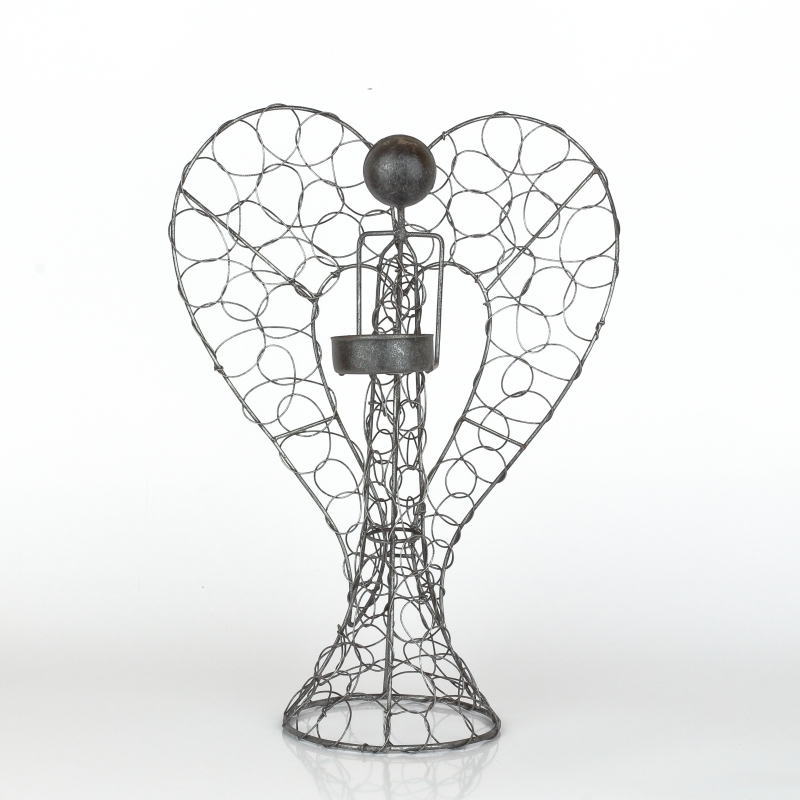 Kovový anjel svietnik 26cm