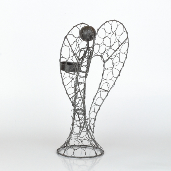 Kovový anjel svietnik 26cm