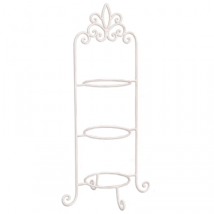 Kovový etažér na 3 talíře bílý 77cm