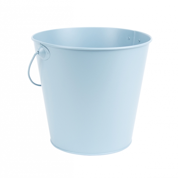 Kovové vedierko záhradné, kov, v. 20,5 cm, - modrá