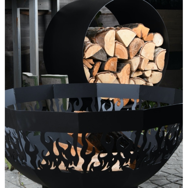 Kovový kôš na drevo ku krbu 58,2x38x72cm