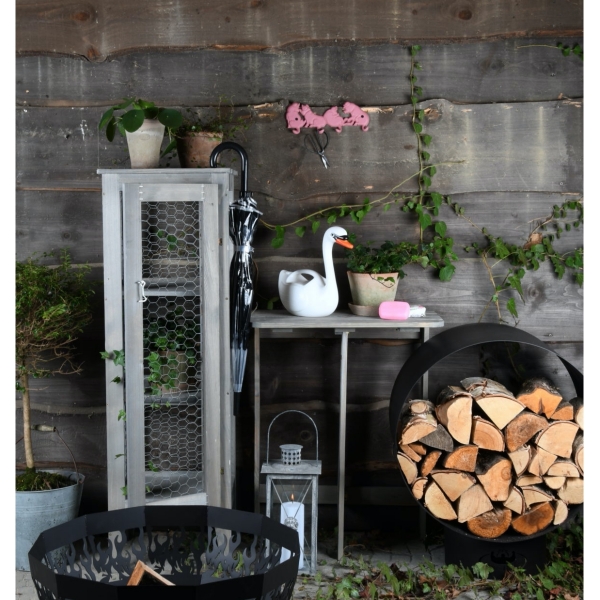 Kovový kôš na drevo ku krbu 58,2x38x72cm