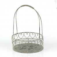 Kovový košík s patinou srdca 20x30cm