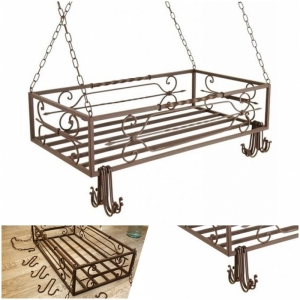 Kovový kuchyňský závěs s háčky 76x43x18cm