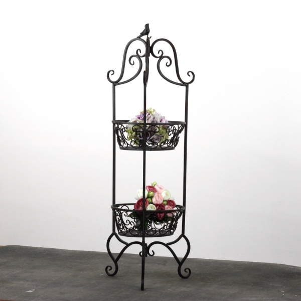 Kovový okrúhly stojan na kvety 90cm 