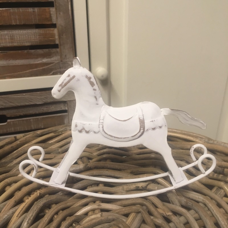 Kovový kôň biely 16x12,5cm