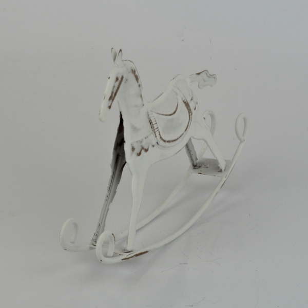 Kovový kôň biely 16x12,5cm